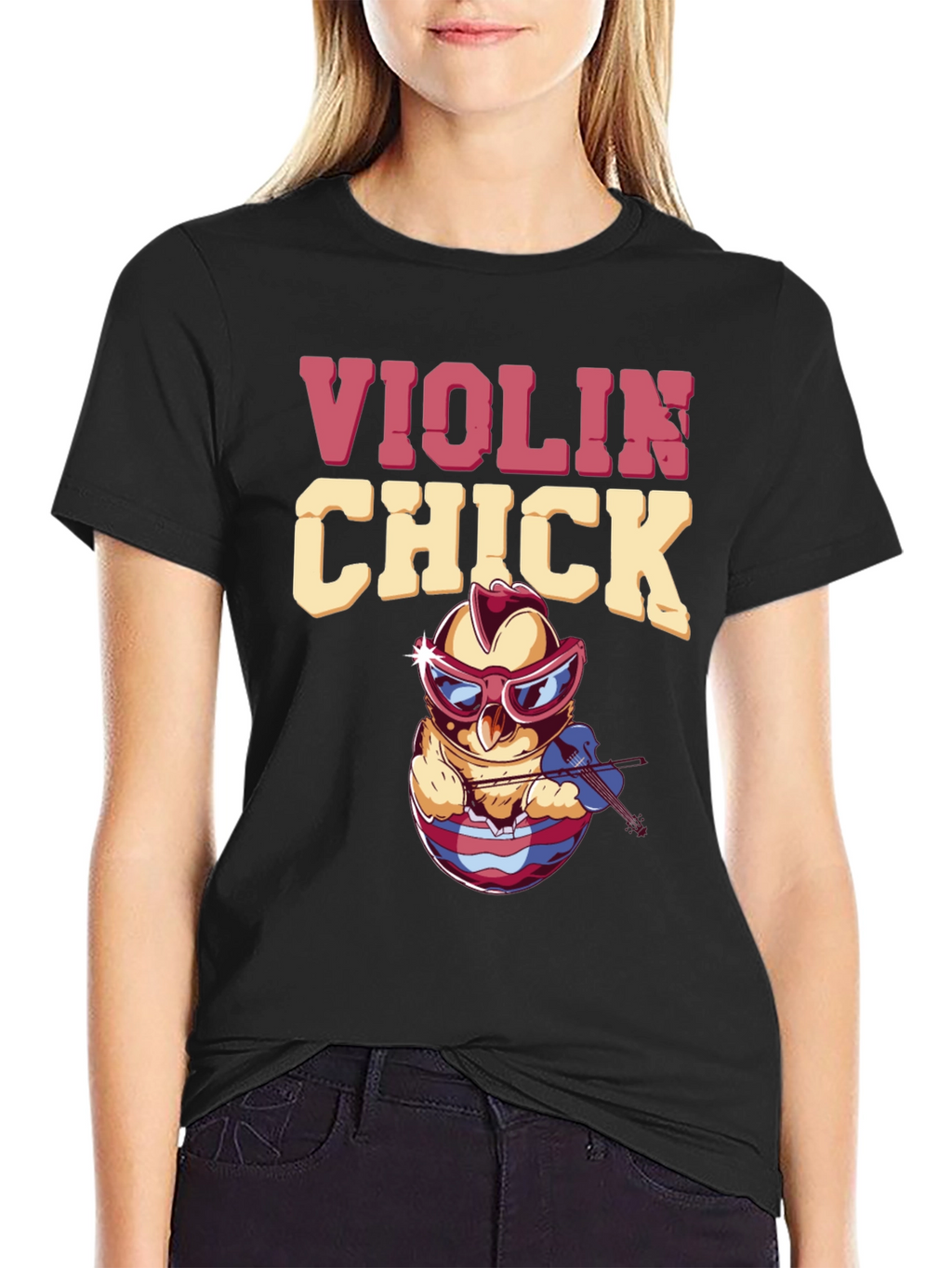 Violin Chick T-Shirt - Quirky Music Lover Tee