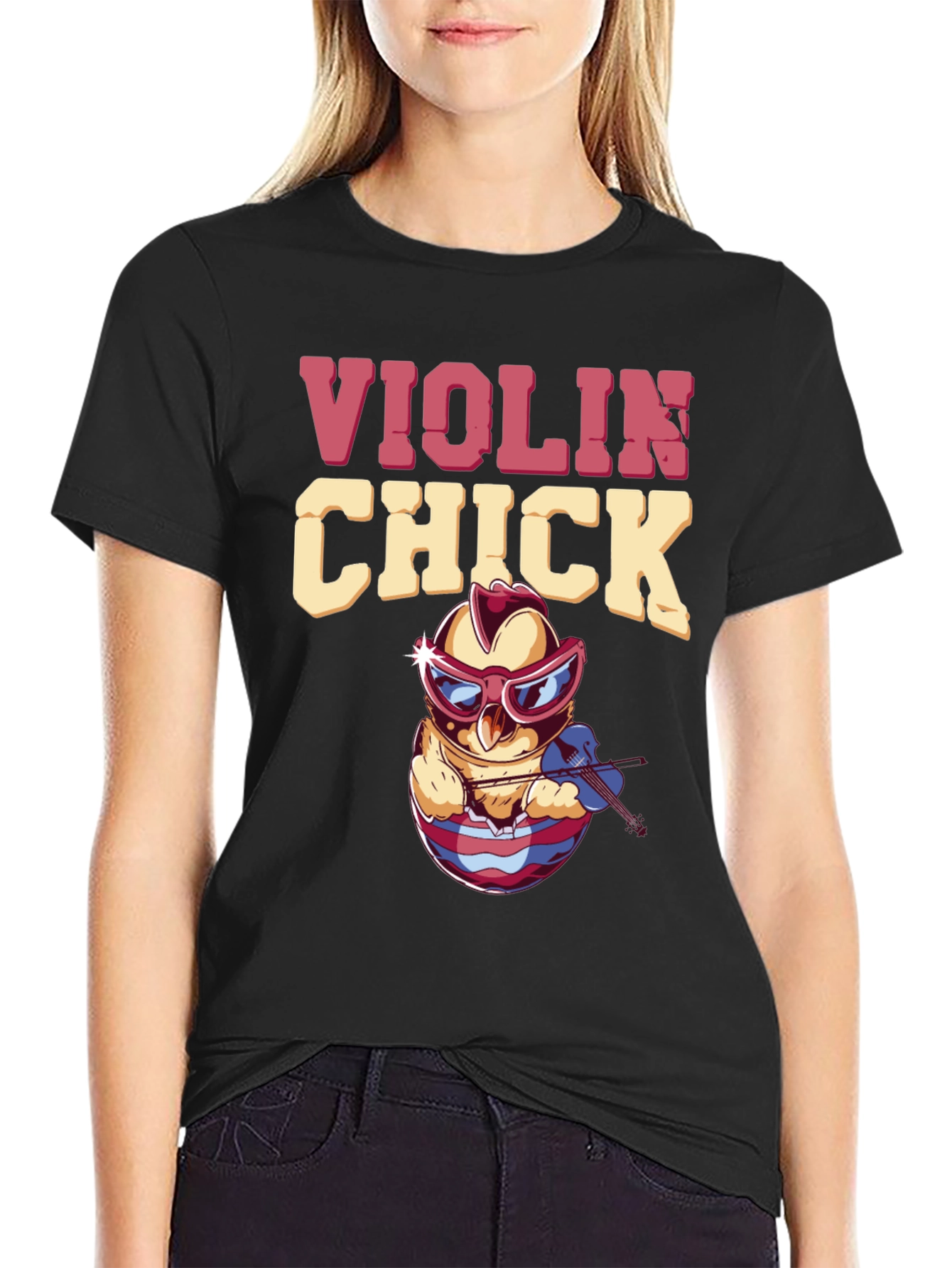 Violin Chick T-Shirt - Quirky Music Lover Tee