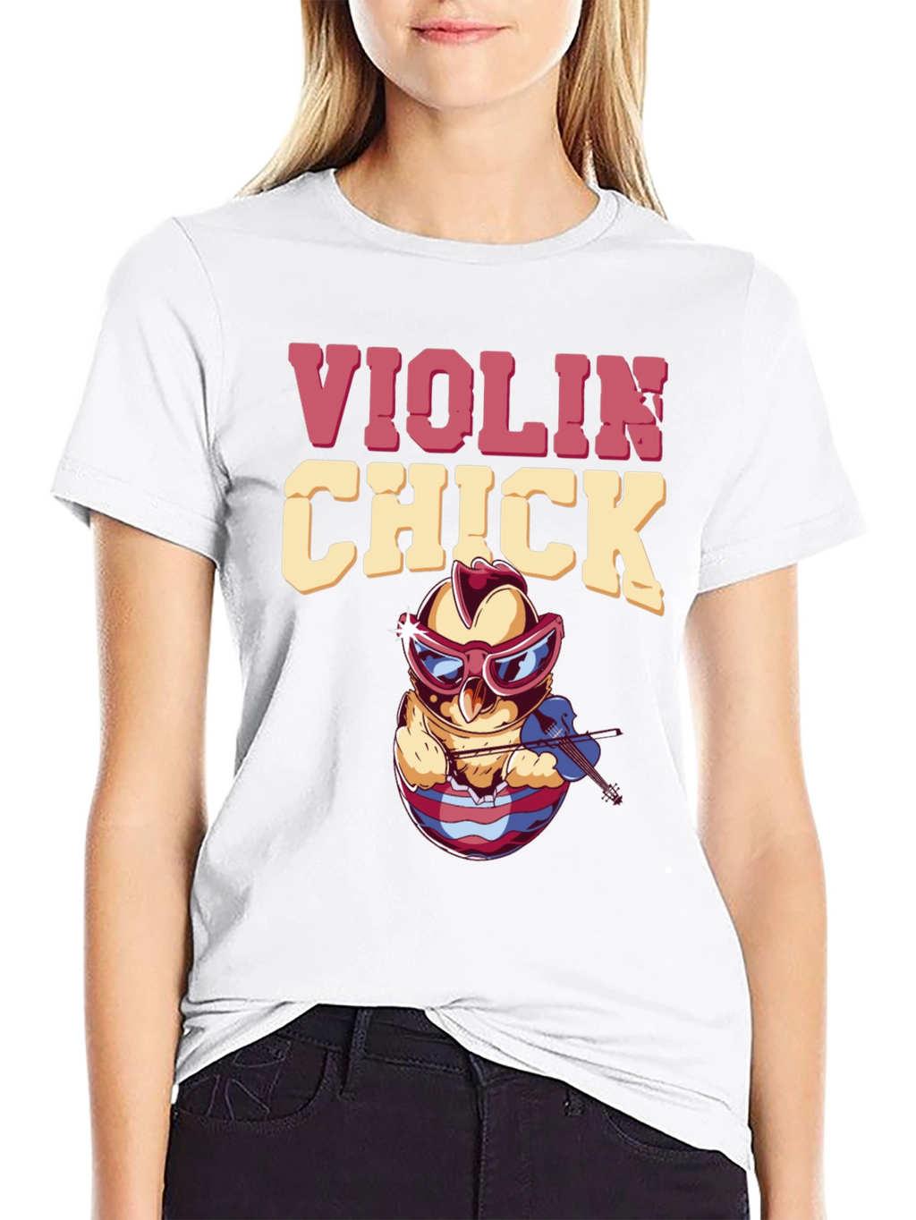 Violin Chick T-Shirt - Quirky Music Lover Tee