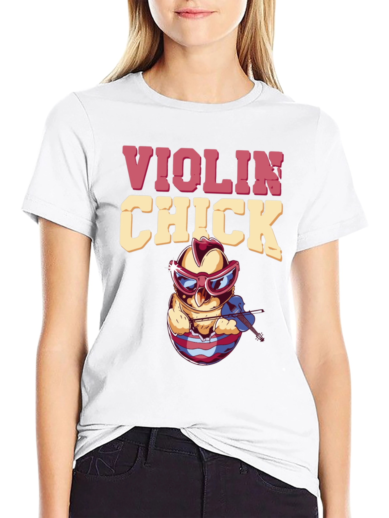 Violin Chick T-Shirt - Quirky Music Lover Tee