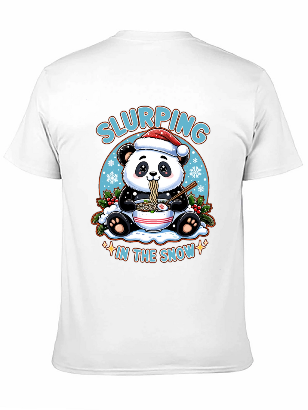 Slurping Panda Ramen Christmas T-Shirt