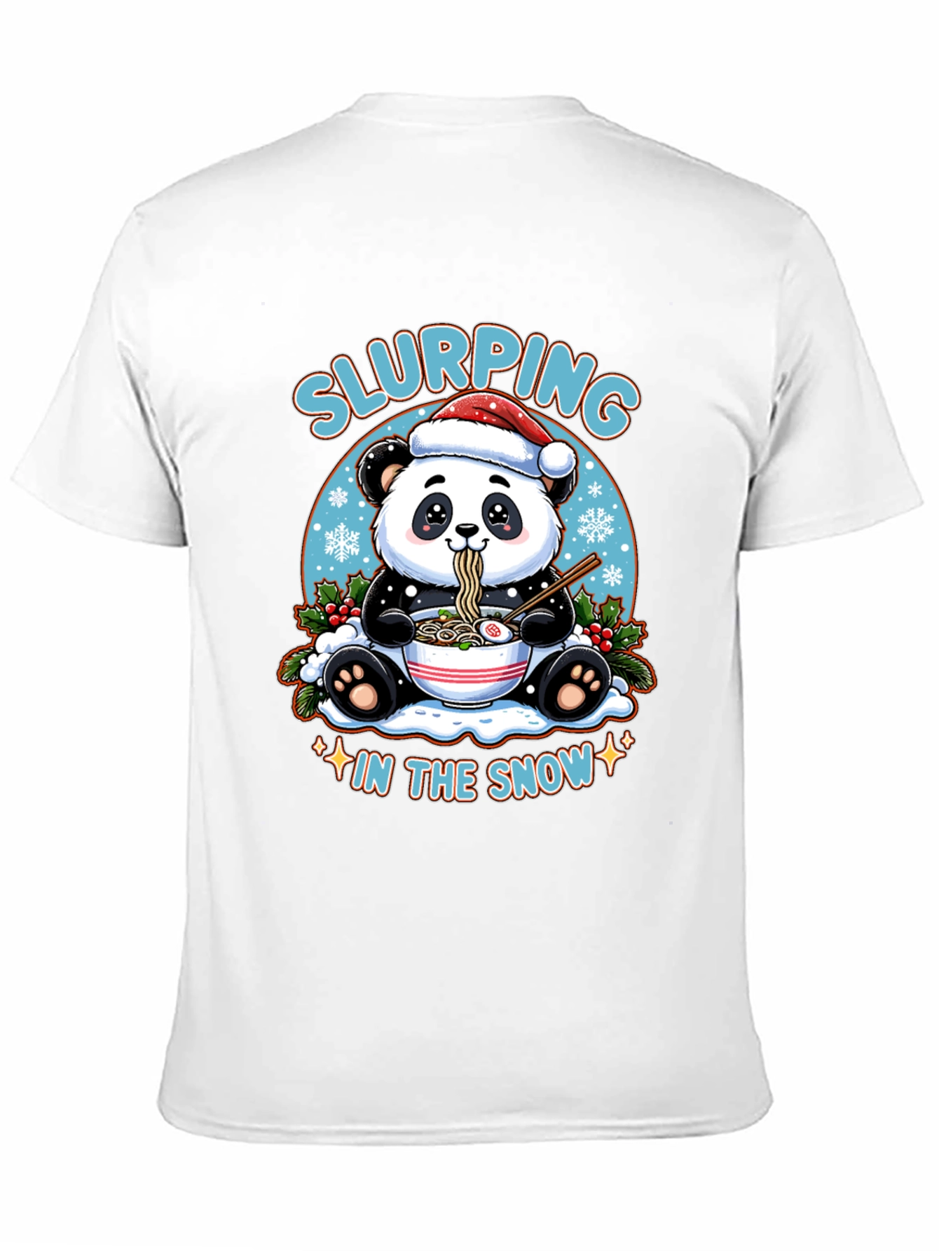 Slurping Panda Ramen Christmas T-Shirt