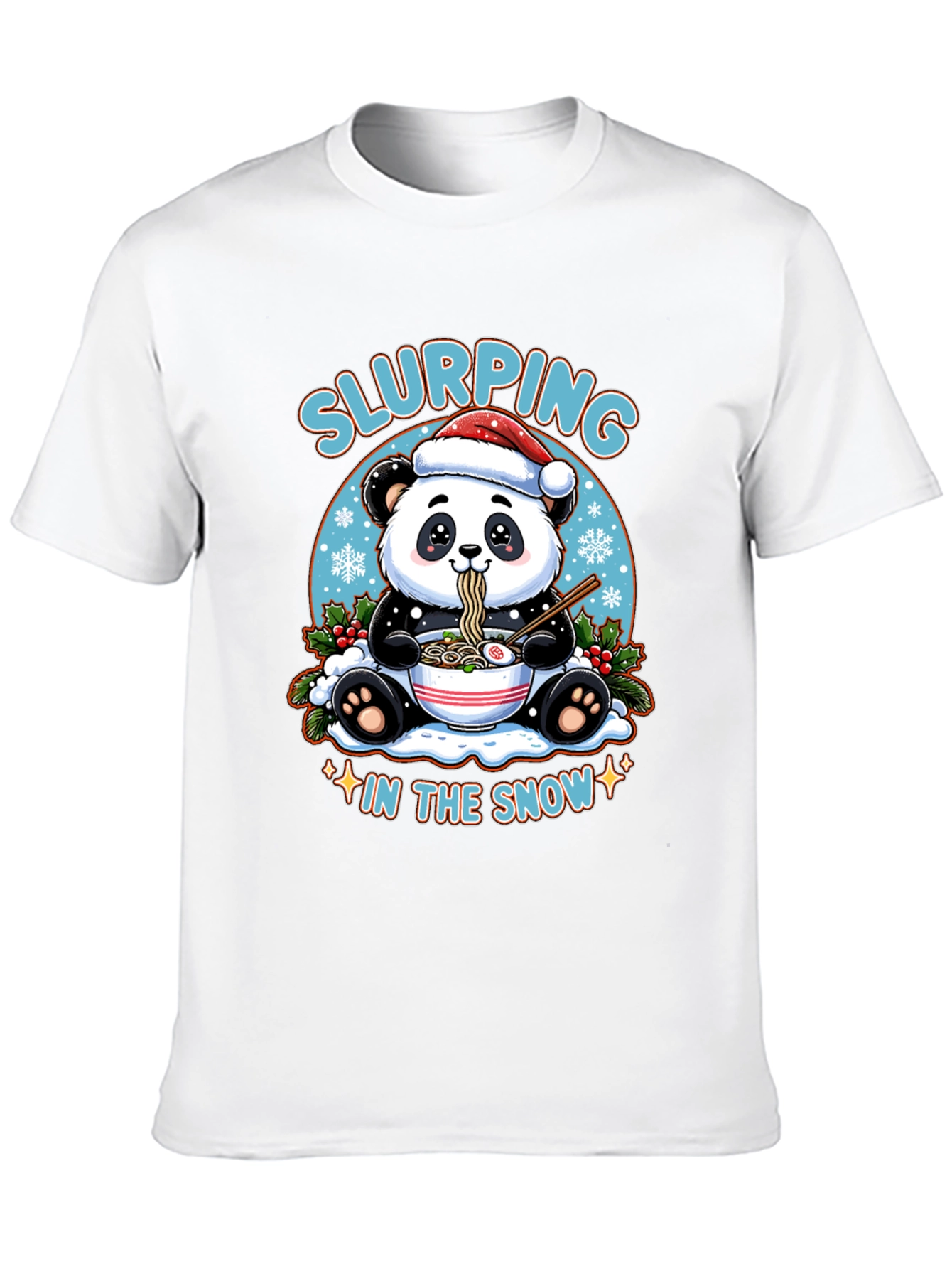 Slurping Panda Ramen Christmas T-Shirt