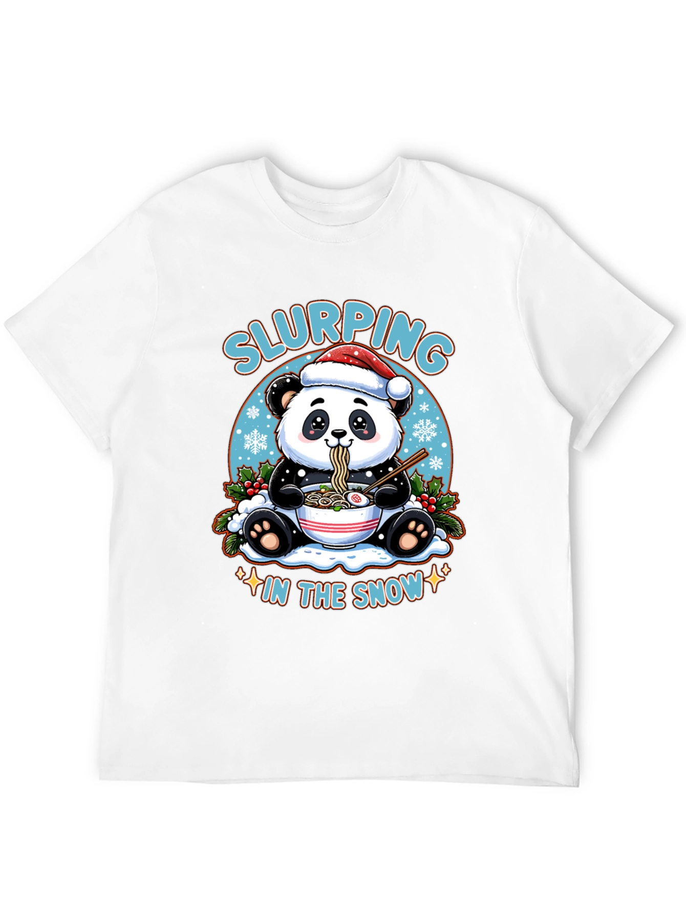 Slurping Panda Ramen Christmas T-Shirt