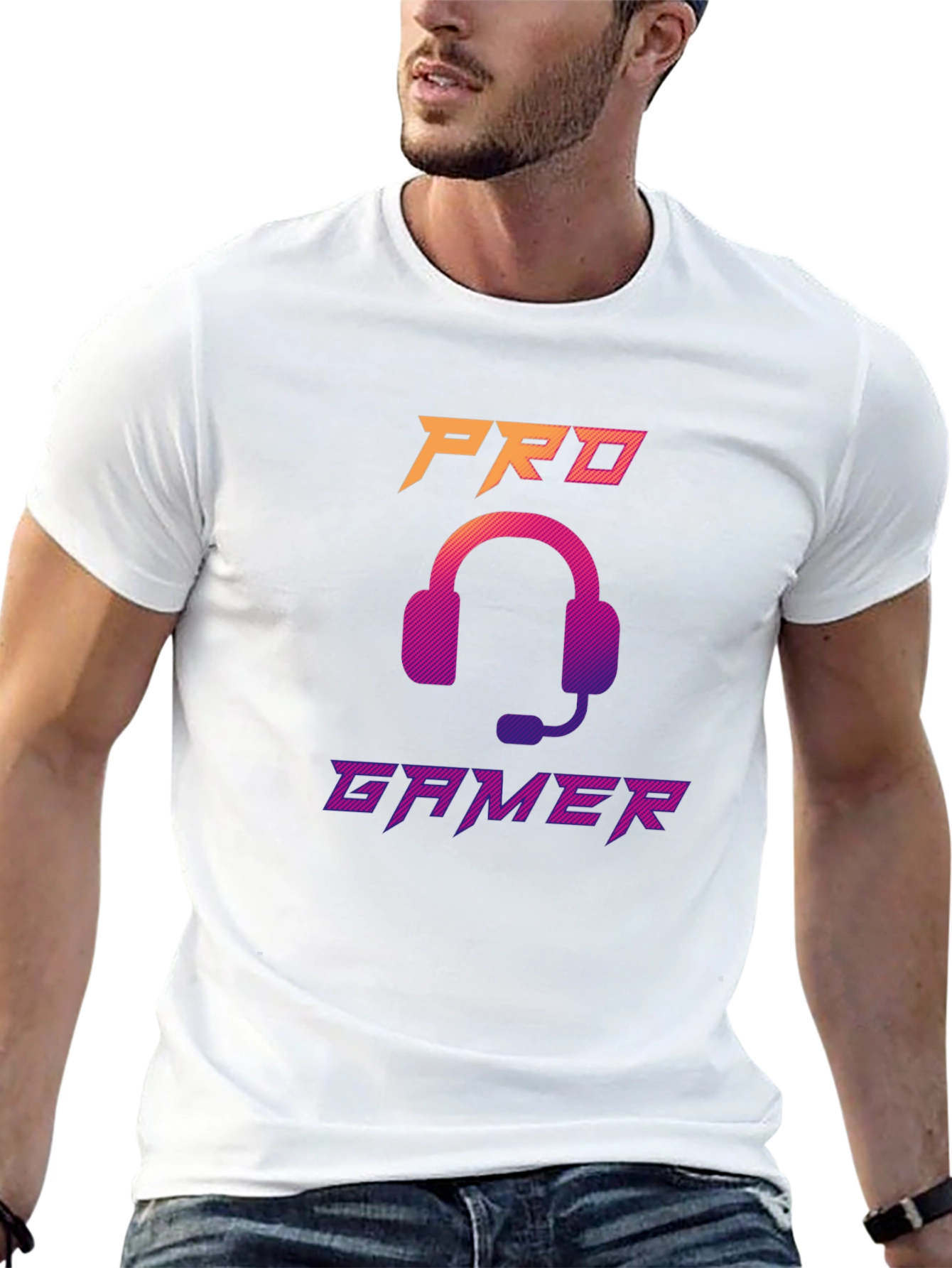 Pro Gamer Headset Graphic Tee - Black
