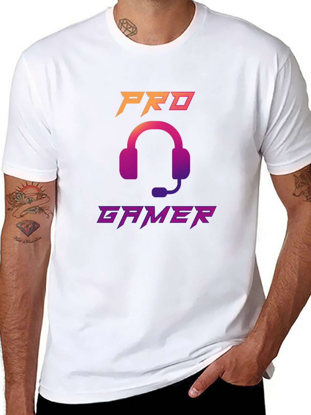 Pro Gamer Headset Graphic Tee - Black
