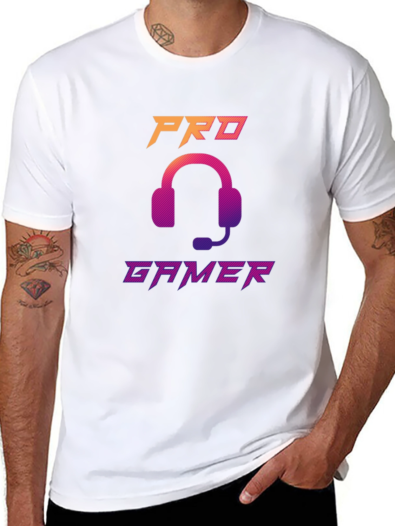 Pro Gamer Headset Graphic Tee - Black