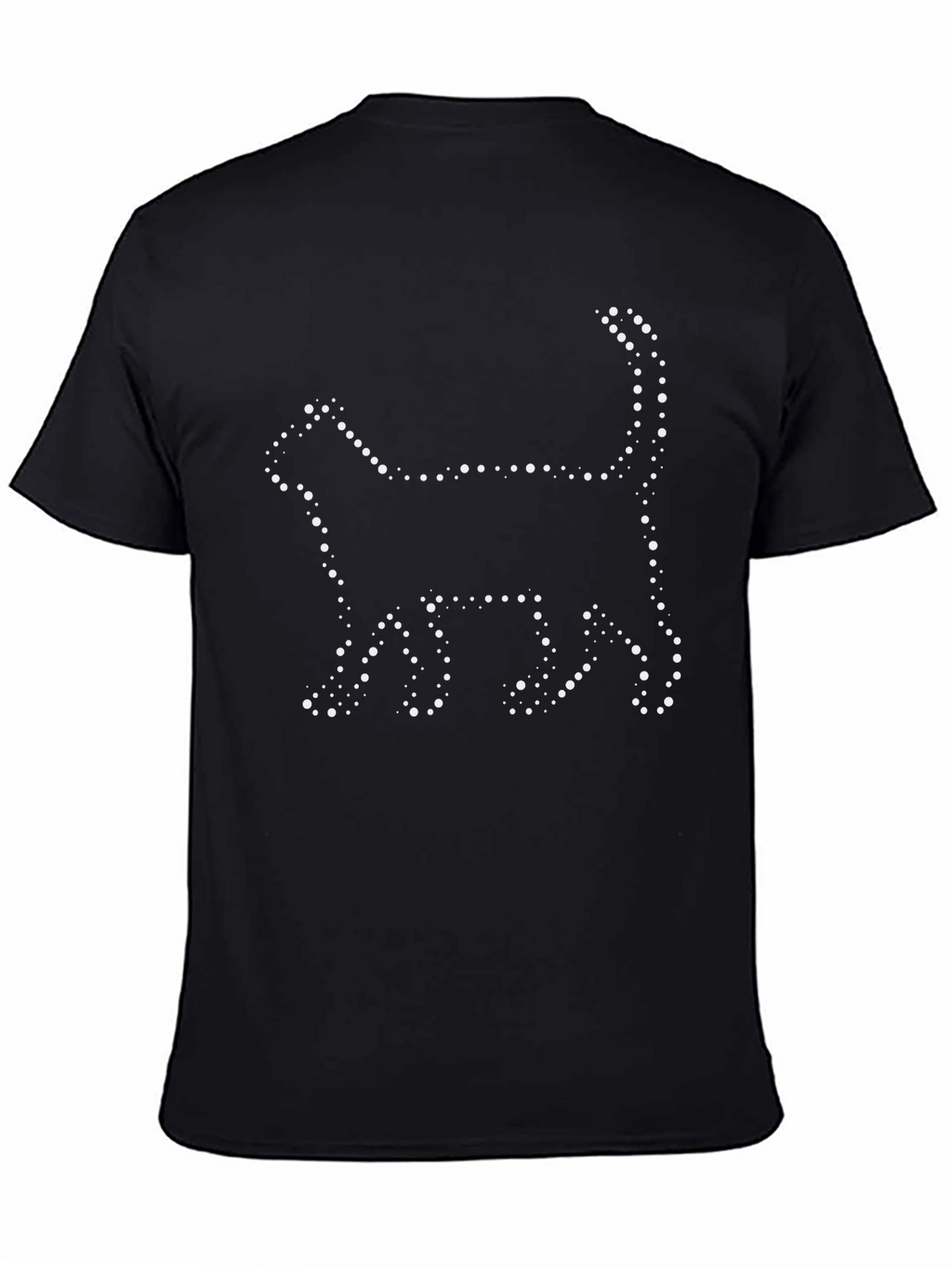 Cool Cat Dot Art Black T-Shirt