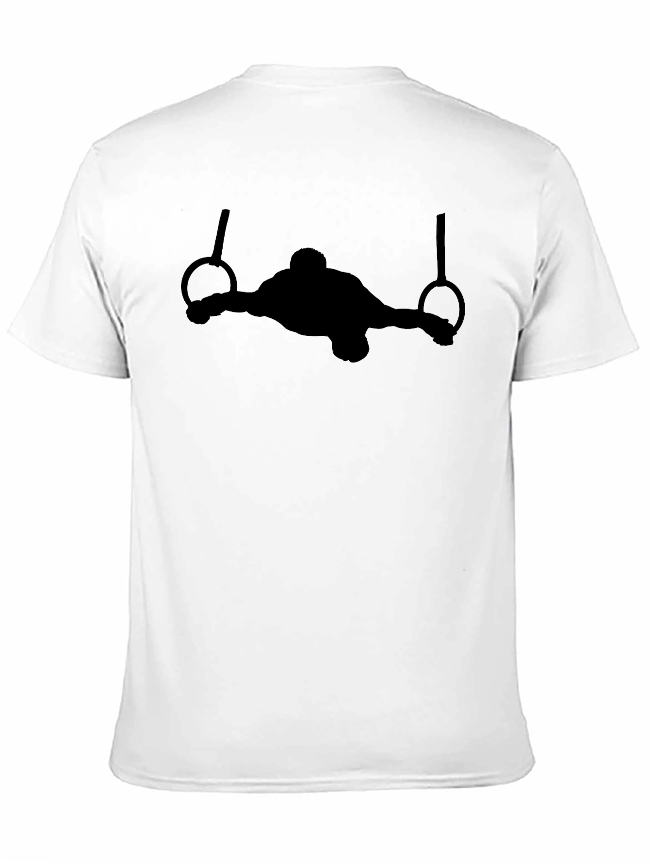 Gymnastics Rings Black T-Shirt - Athlete Silhouette