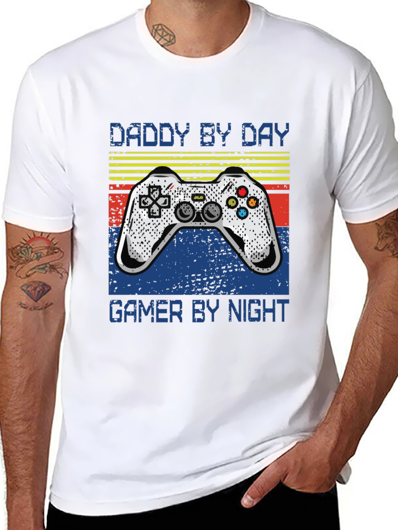 Daddy By Day Gamer By Night Black T-Shirt