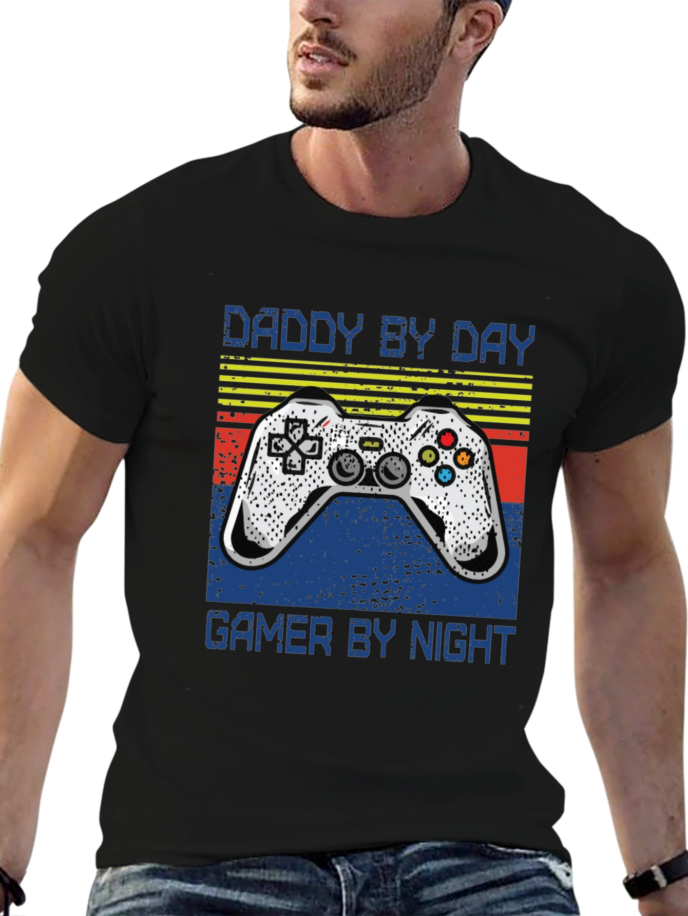 Daddy By Day Gamer By Night Black T-Shirt