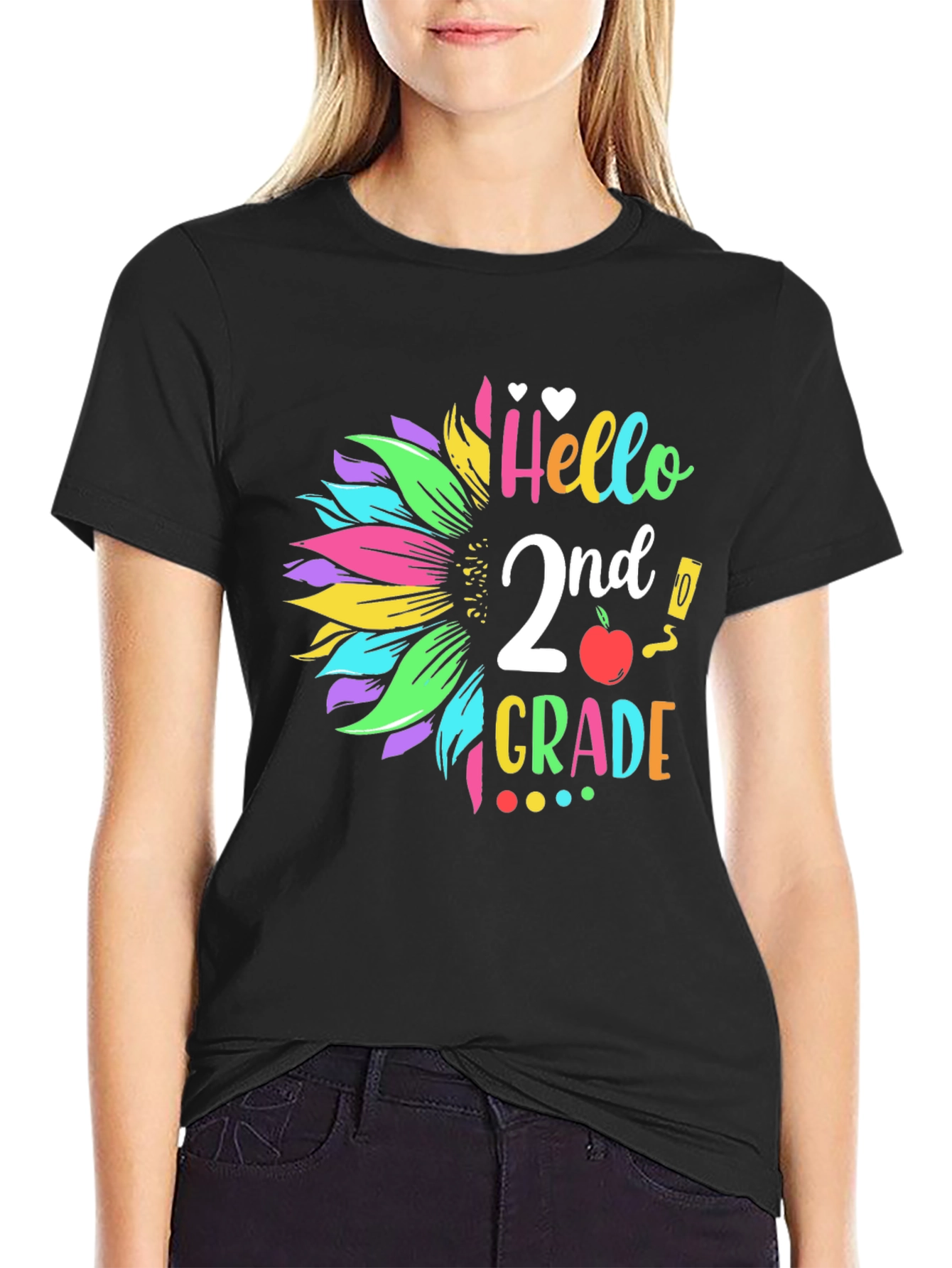 Hello 2nd Grade Teacher Sunflower Shirt - Back to School
