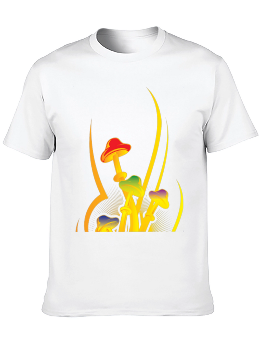 Funky Mushroom Graphic Tee - Black