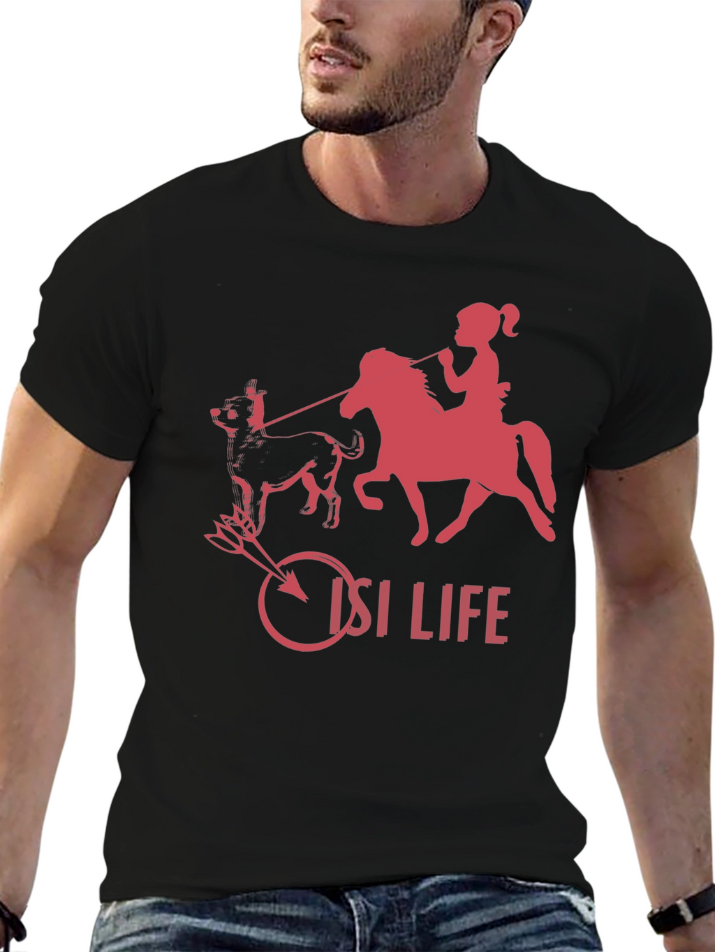 ISI Life Graphic Tee - Black Cotton Blend T-Shirt