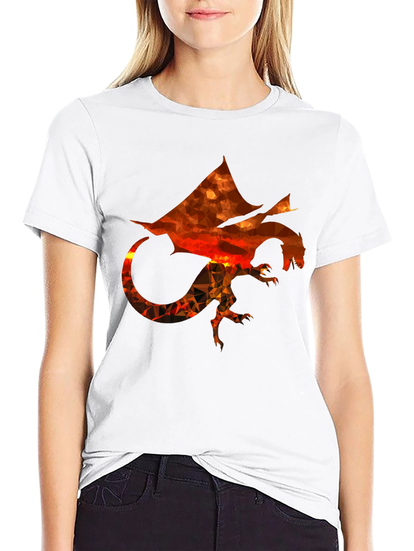 Geometric Dragon Graphic T-Shirt