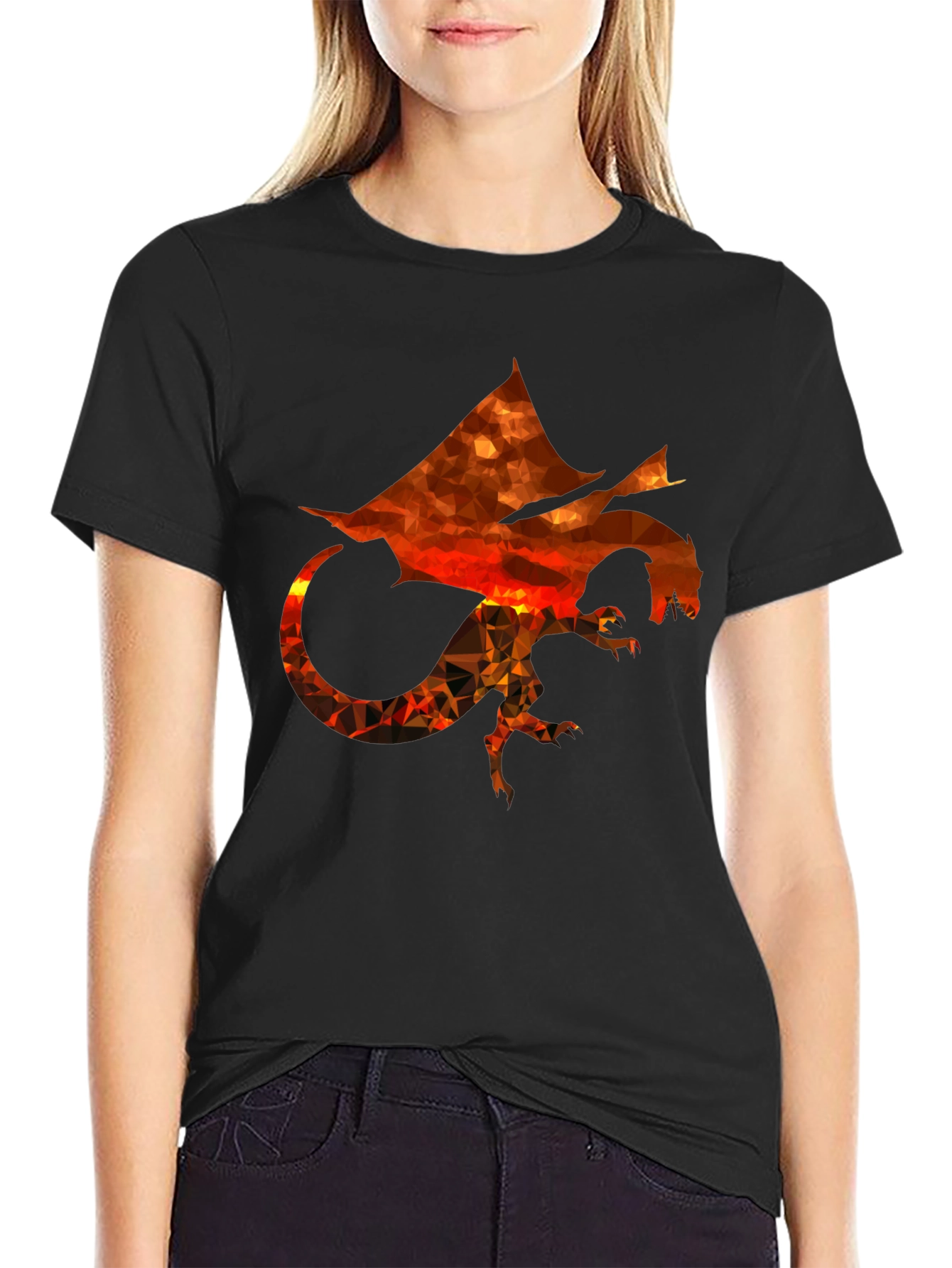 Geometric Dragon Graphic T-Shirt
