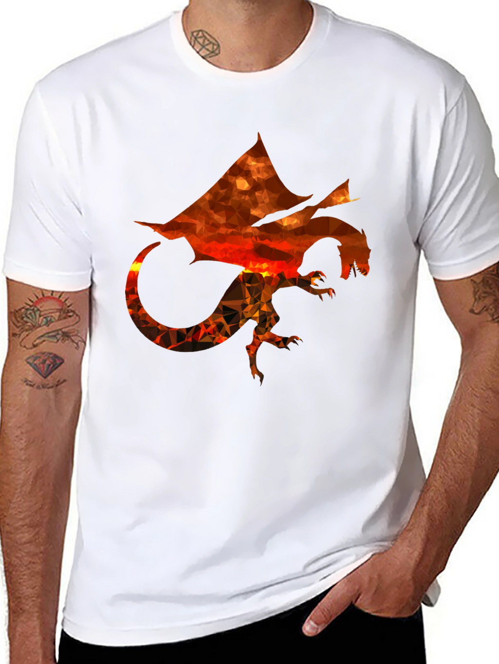 Geometric Dragon Graphic T-Shirt
