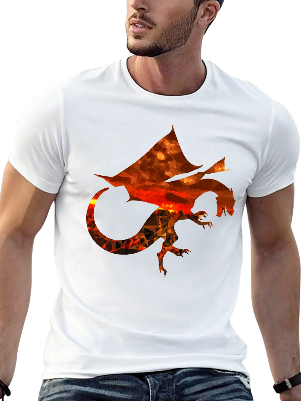 Geometric Dragon Graphic T-Shirt