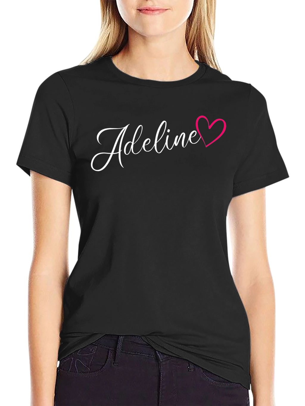 Adeline Heart Graphic Black T-Shirt