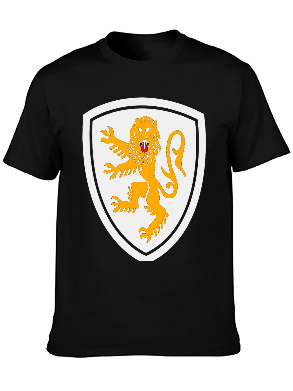 Lion Crest Graphic T-Shirt - Black Cotton Tee