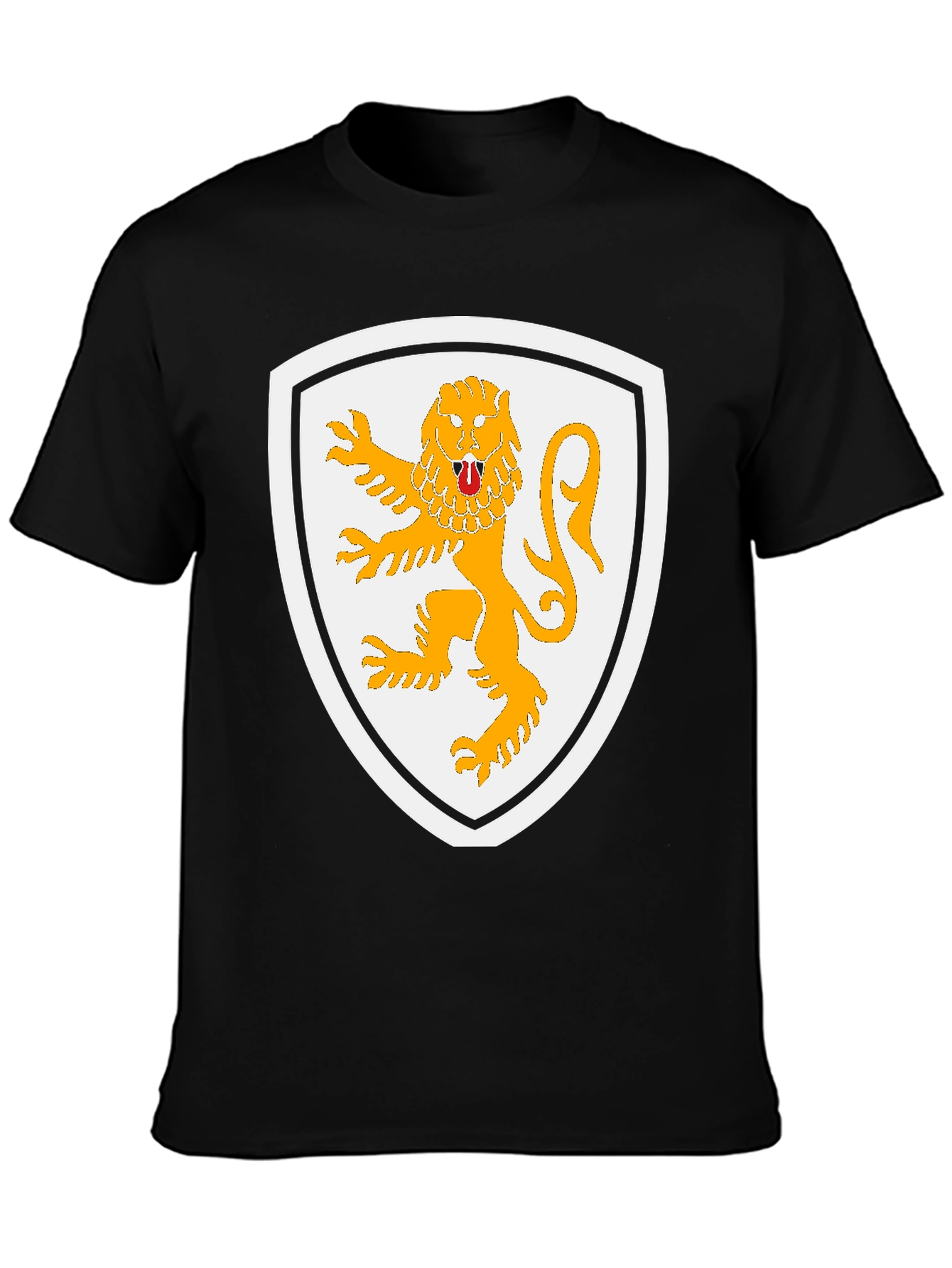 Lion Crest Graphic T-Shirt - Black Cotton Tee