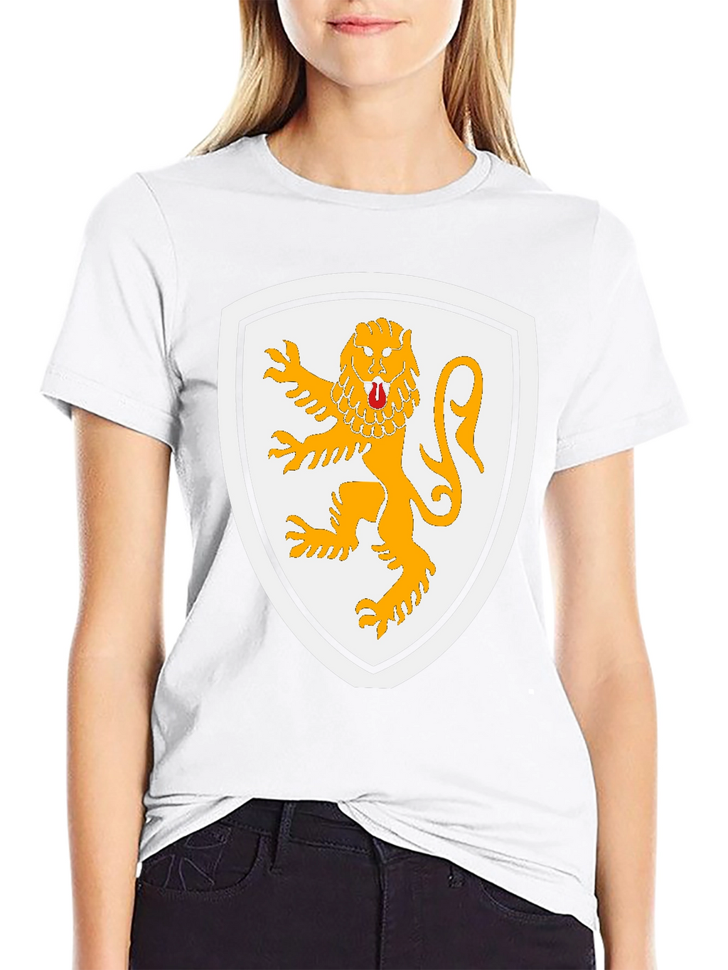 Lion Crest Graphic T-Shirt - Black Cotton Tee