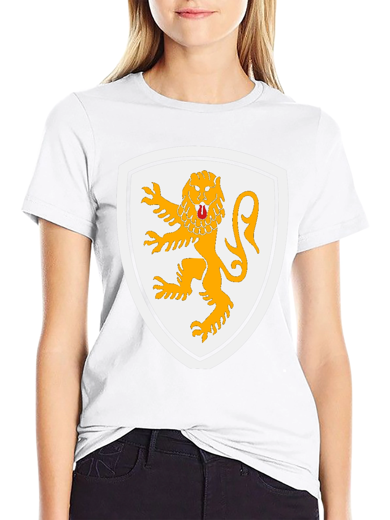 Lion Crest Graphic T-Shirt - Black Cotton Tee