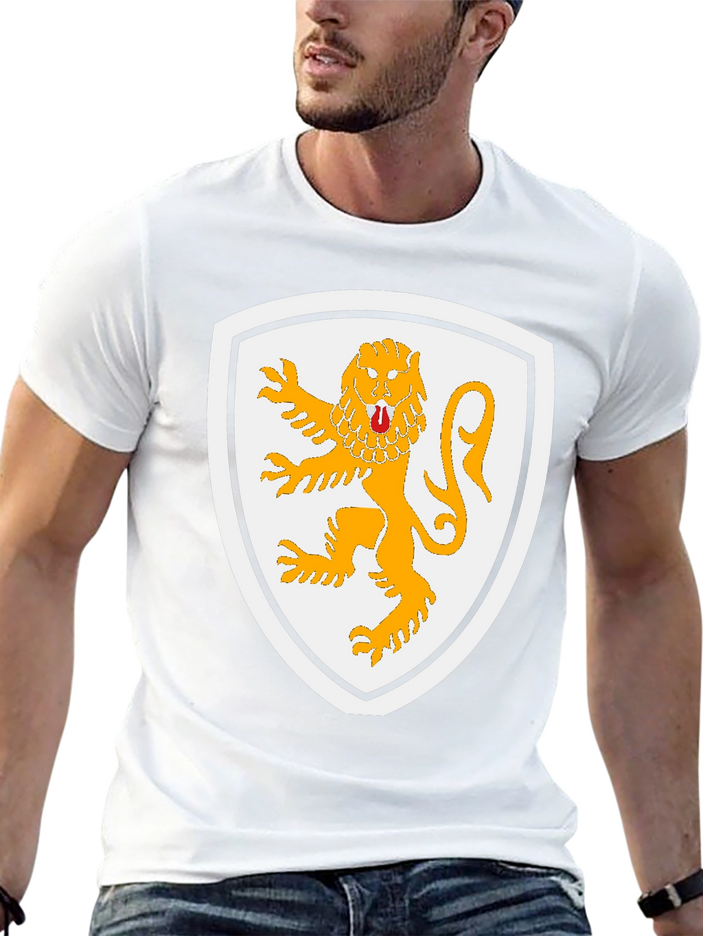 Lion Crest Graphic T-Shirt - Black Cotton Tee