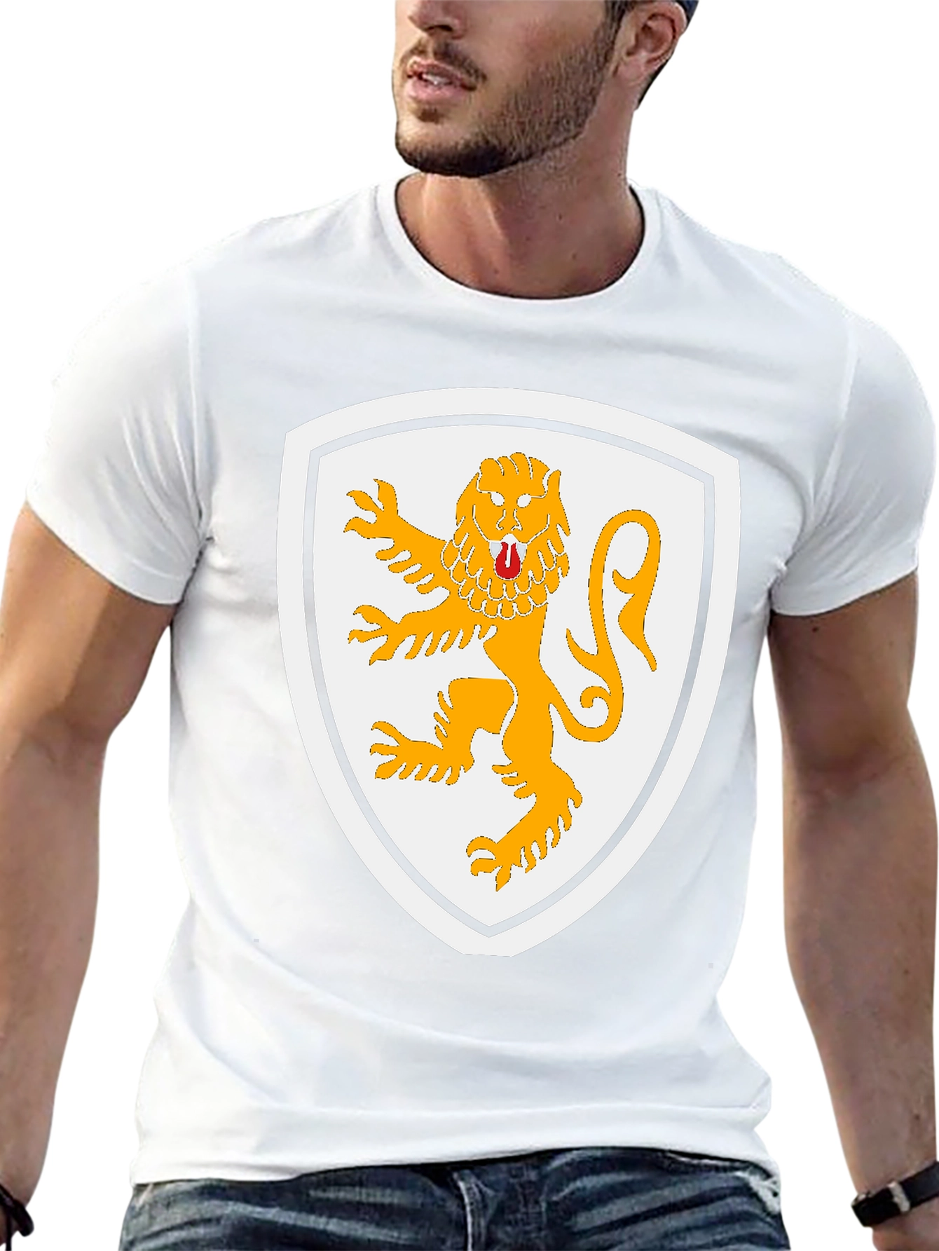 Lion Crest Graphic T-Shirt - Black Cotton Tee