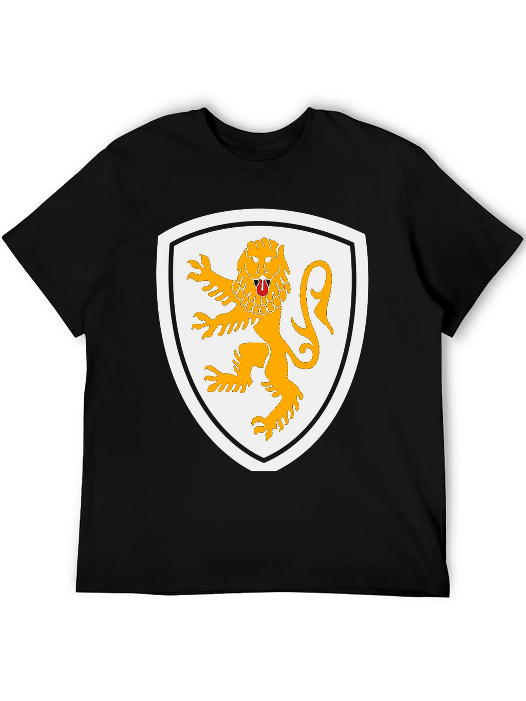 Lion Crest Graphic T-Shirt - Black Cotton Tee