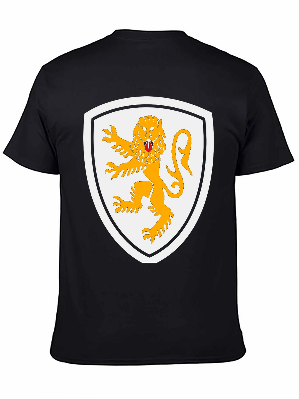 Lion Crest Graphic T-Shirt - Black Cotton Tee