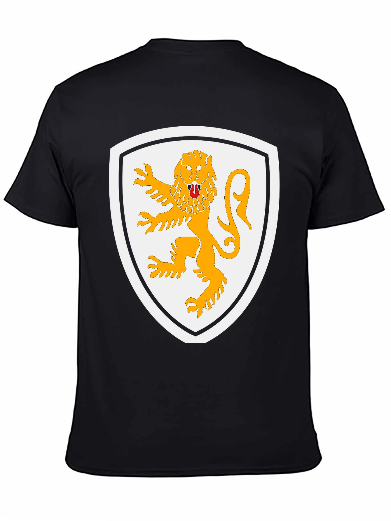 Lion Crest Graphic T-Shirt - Black Cotton Tee