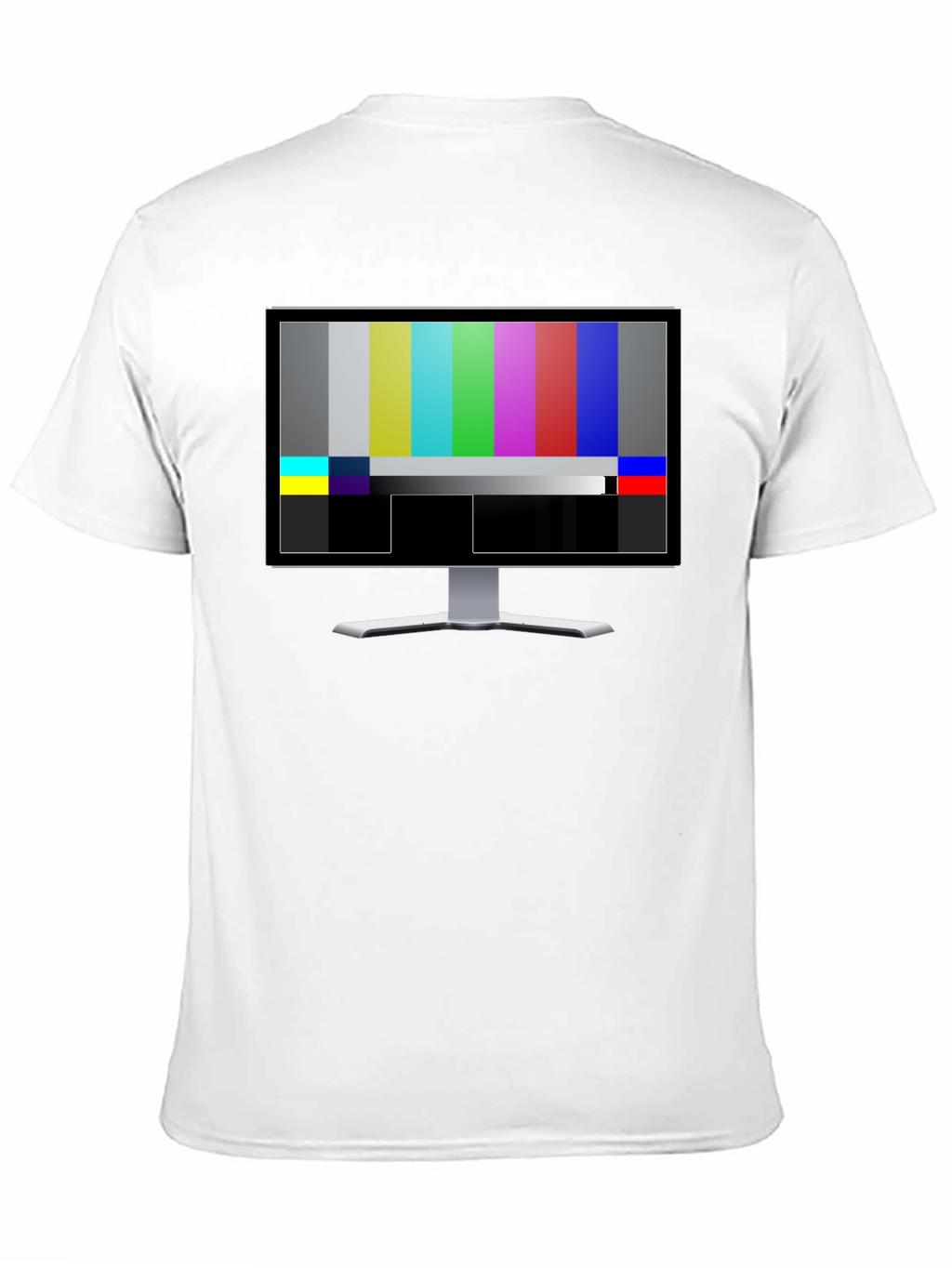 Retro TV Test Pattern Graphic T-Shirt - Black