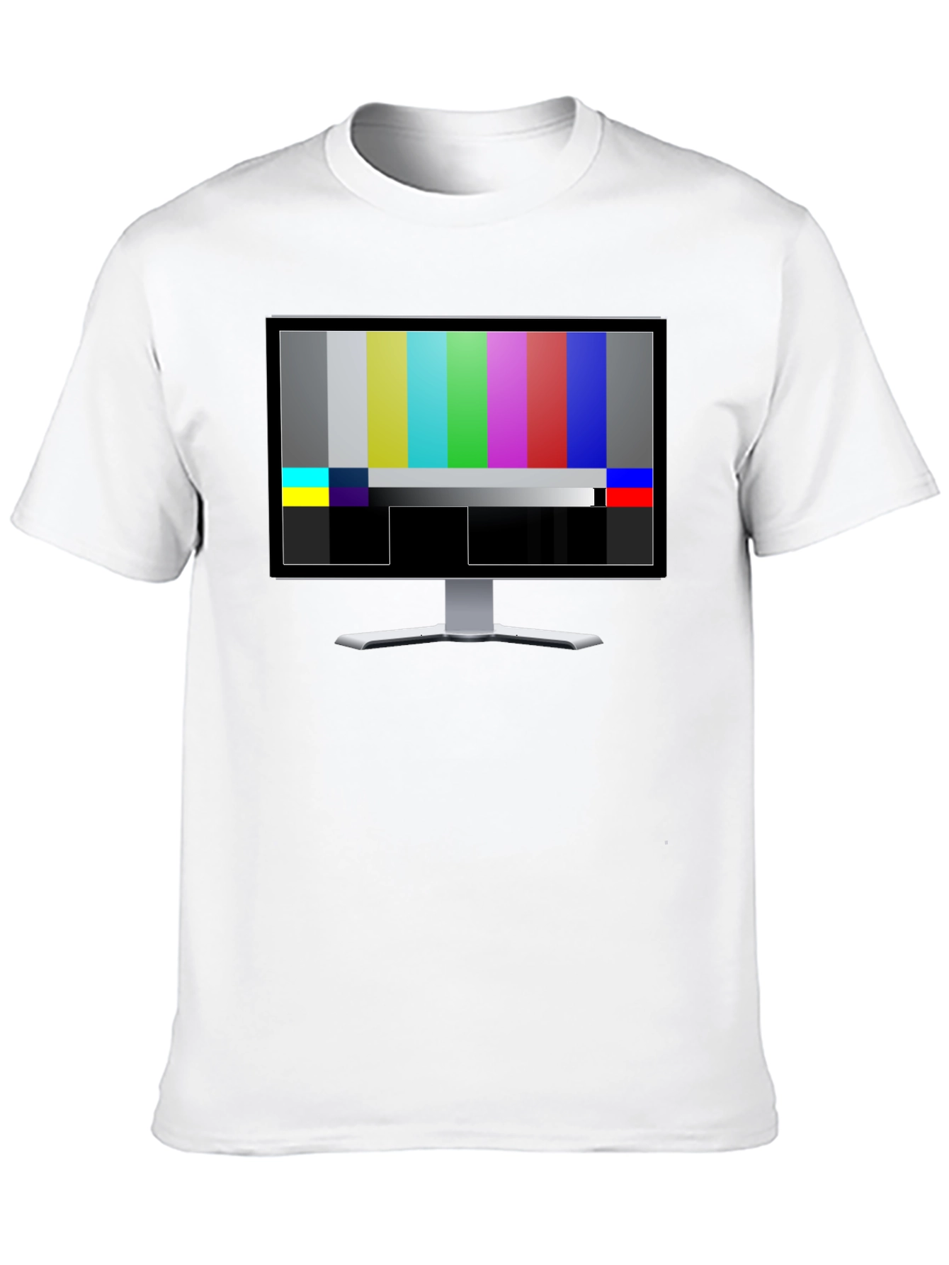 Retro TV Test Pattern Graphic T-Shirt - Black