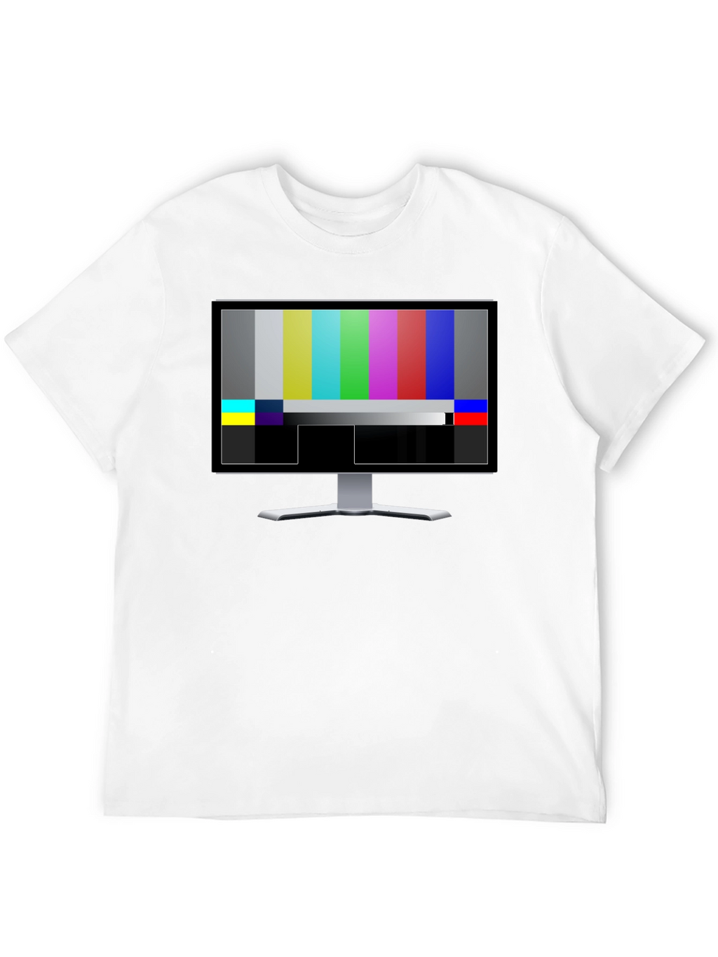 Retro TV Test Pattern Graphic T-Shirt - Black