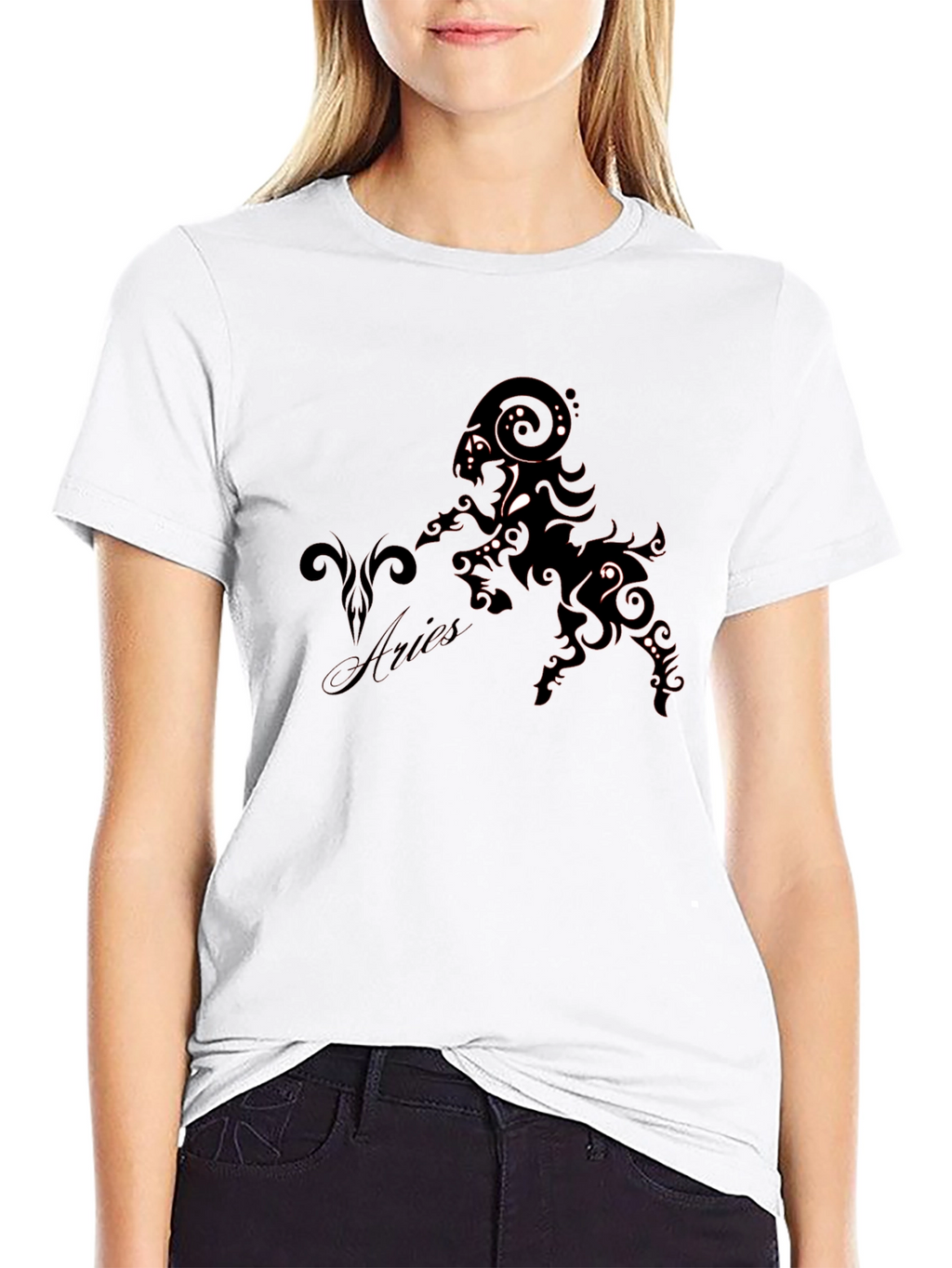 Aries Zodiac Black Graphic Tee