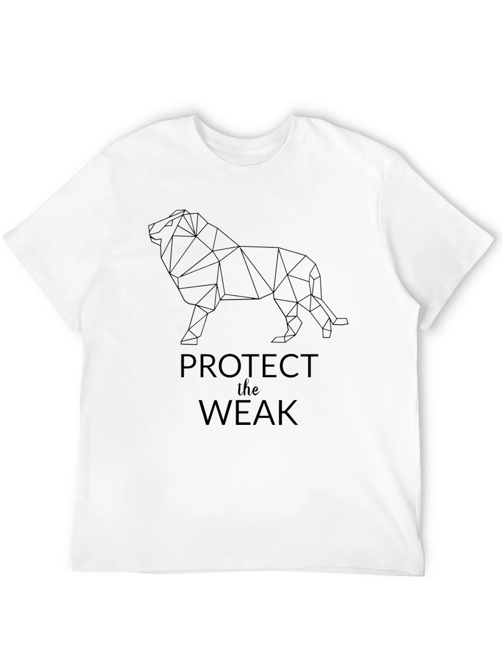 Geometric Lion Graphic Tee - Protect the Weak