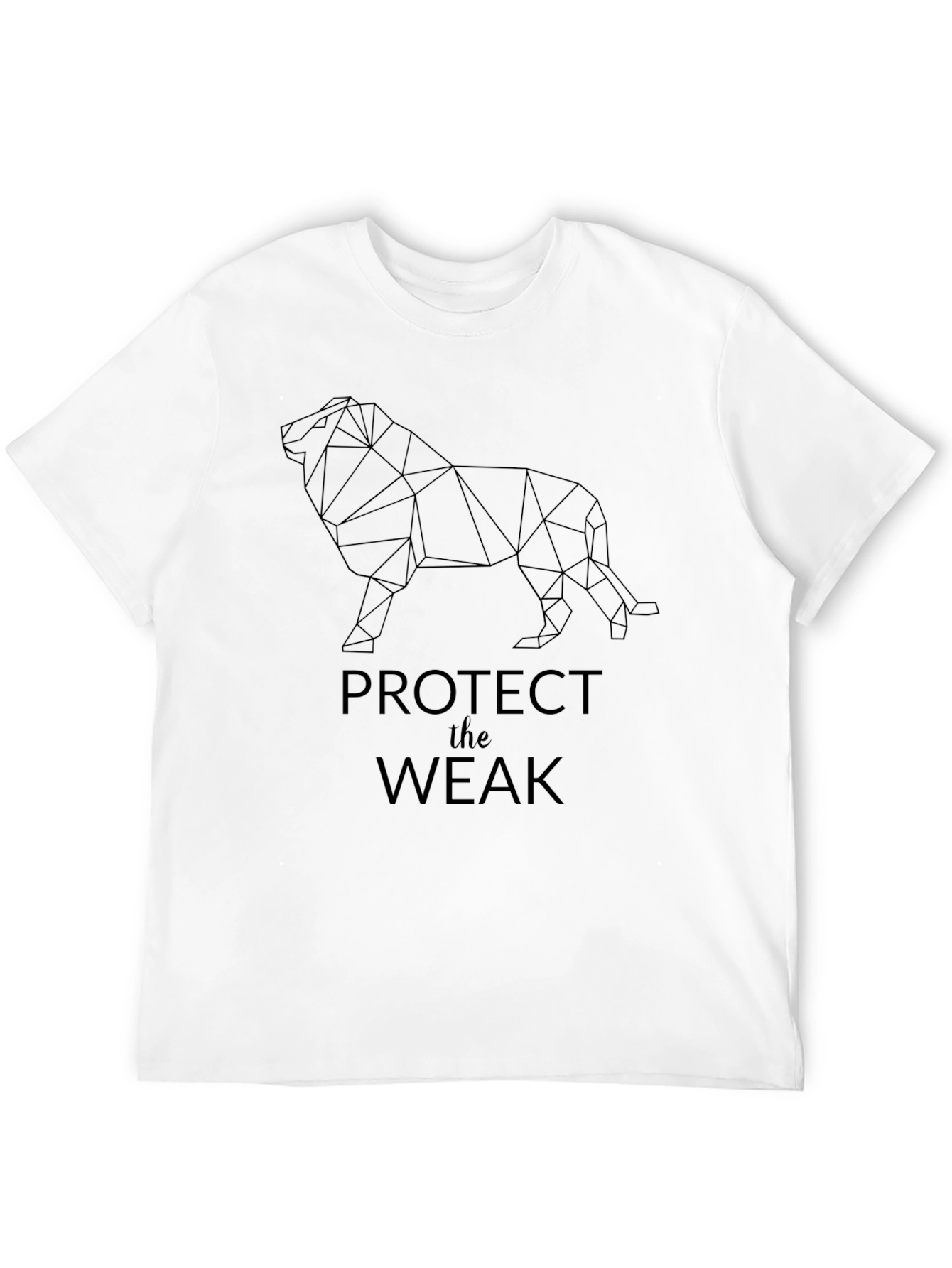 Geometric Lion Graphic Tee - Protect the Weak
