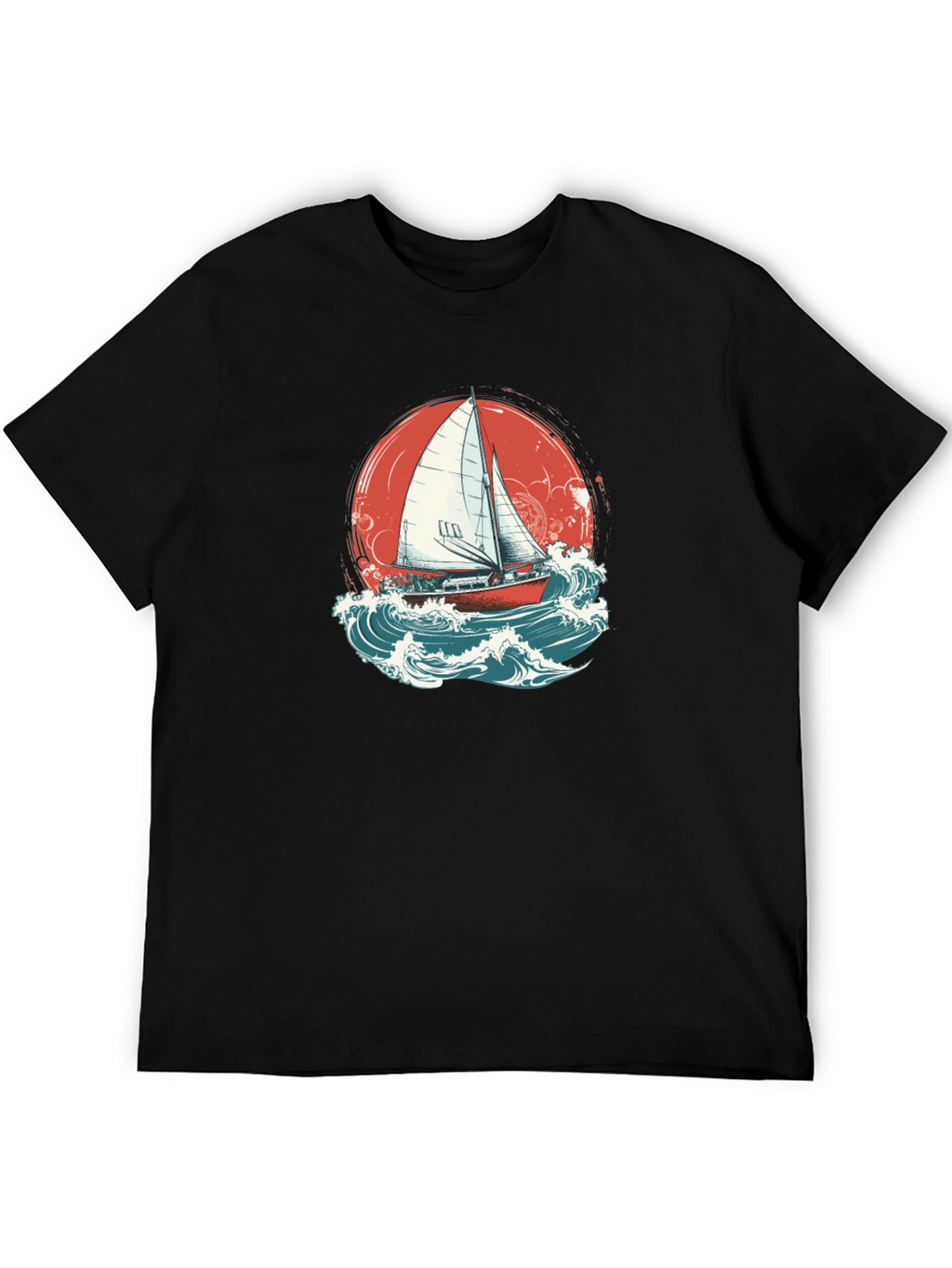 Sailboat Graphic Tee - Black