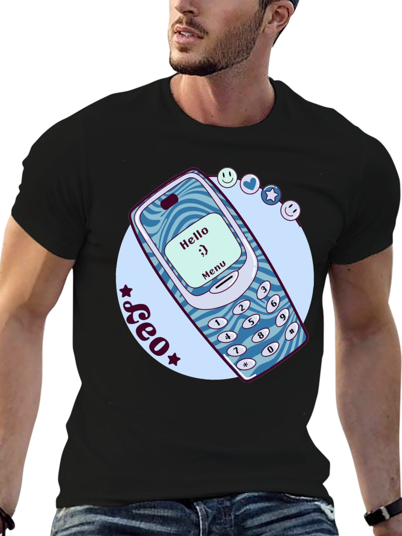 Retro Cell Phone Graphic T-Shirt - Nostalgic Tech Tee