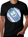 Retro Cell Phone Graphic T-Shirt - Nostalgic Tech Tee