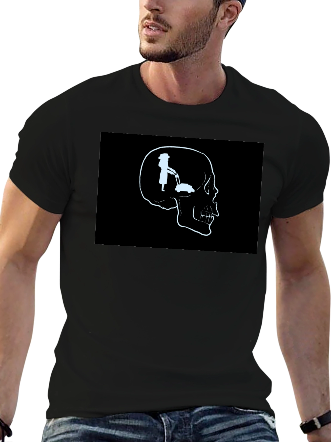 Mind on Mowing T-Shirt - Skull Graphic Tee