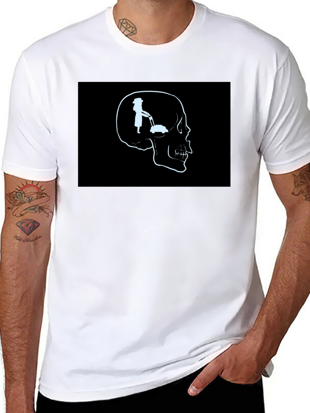 Mind on Mowing T-Shirt - Skull Graphic Tee