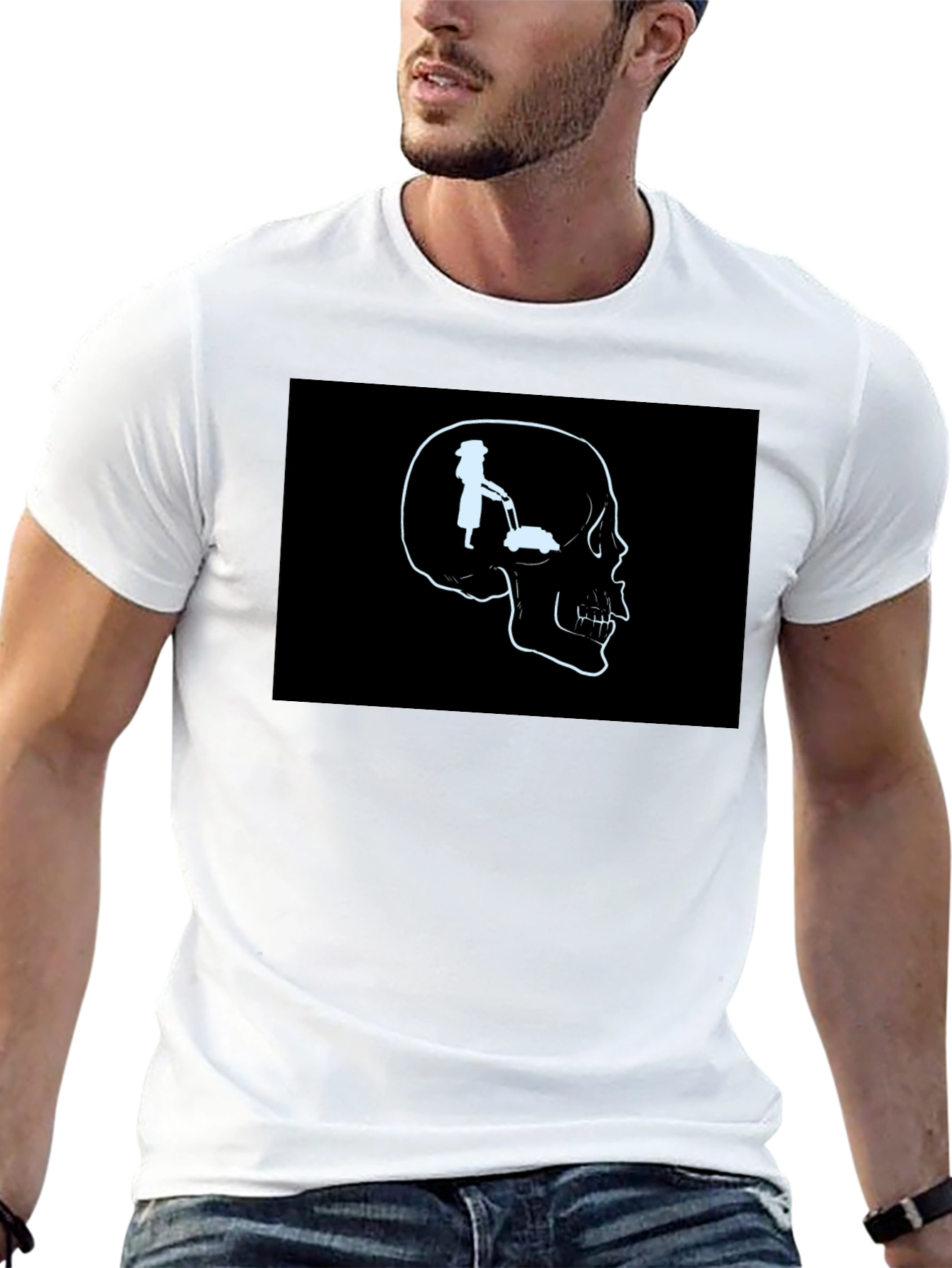 Mind on Mowing T-Shirt - Skull Graphic Tee