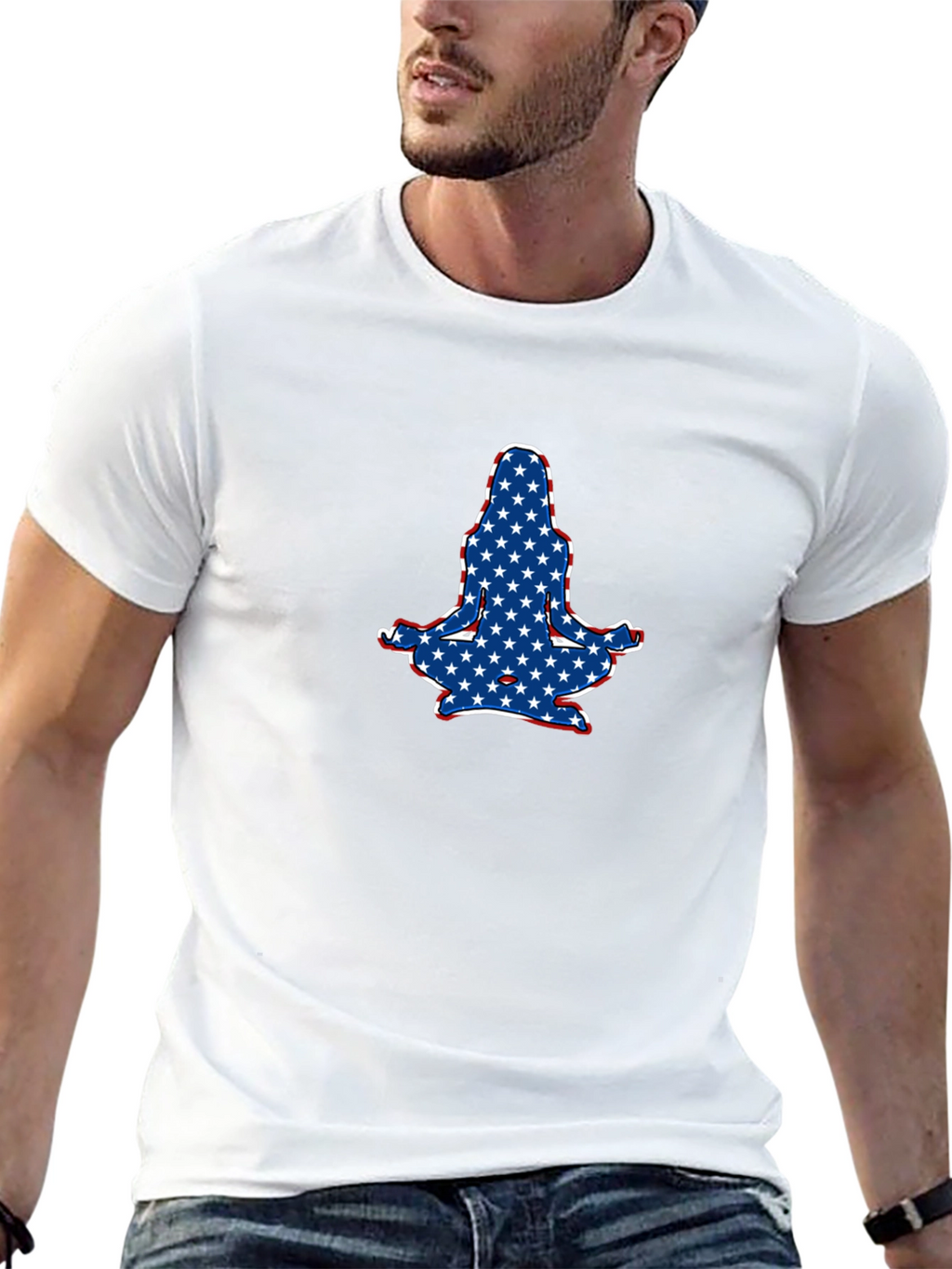 Patriotic Yoga Pose Graphic Tee