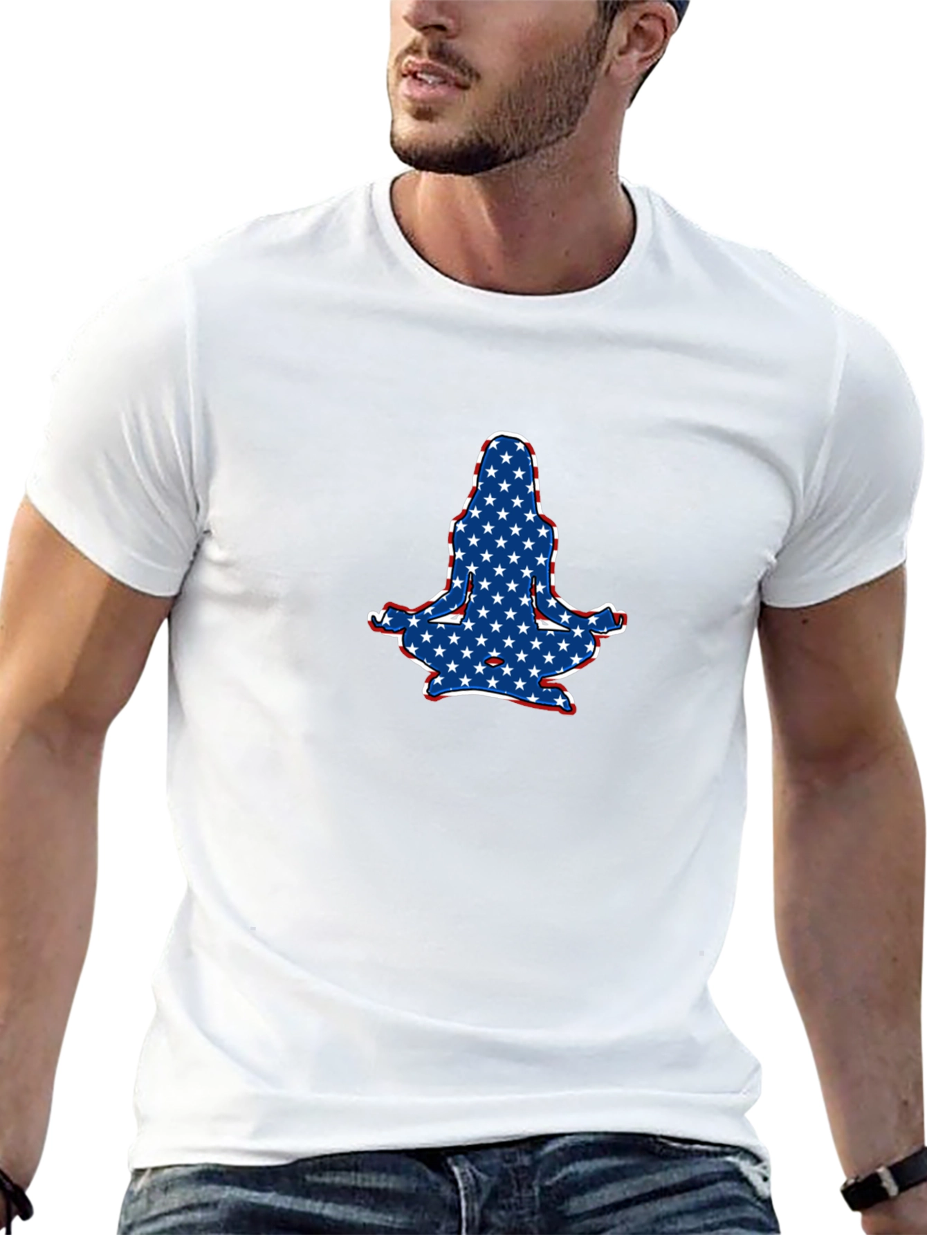 Patriotic Yoga Pose Graphic Tee