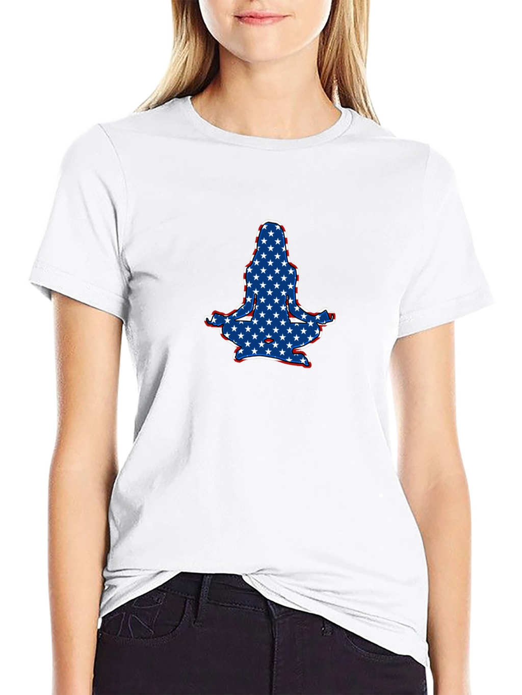 Patriotic Yoga Pose Graphic Tee