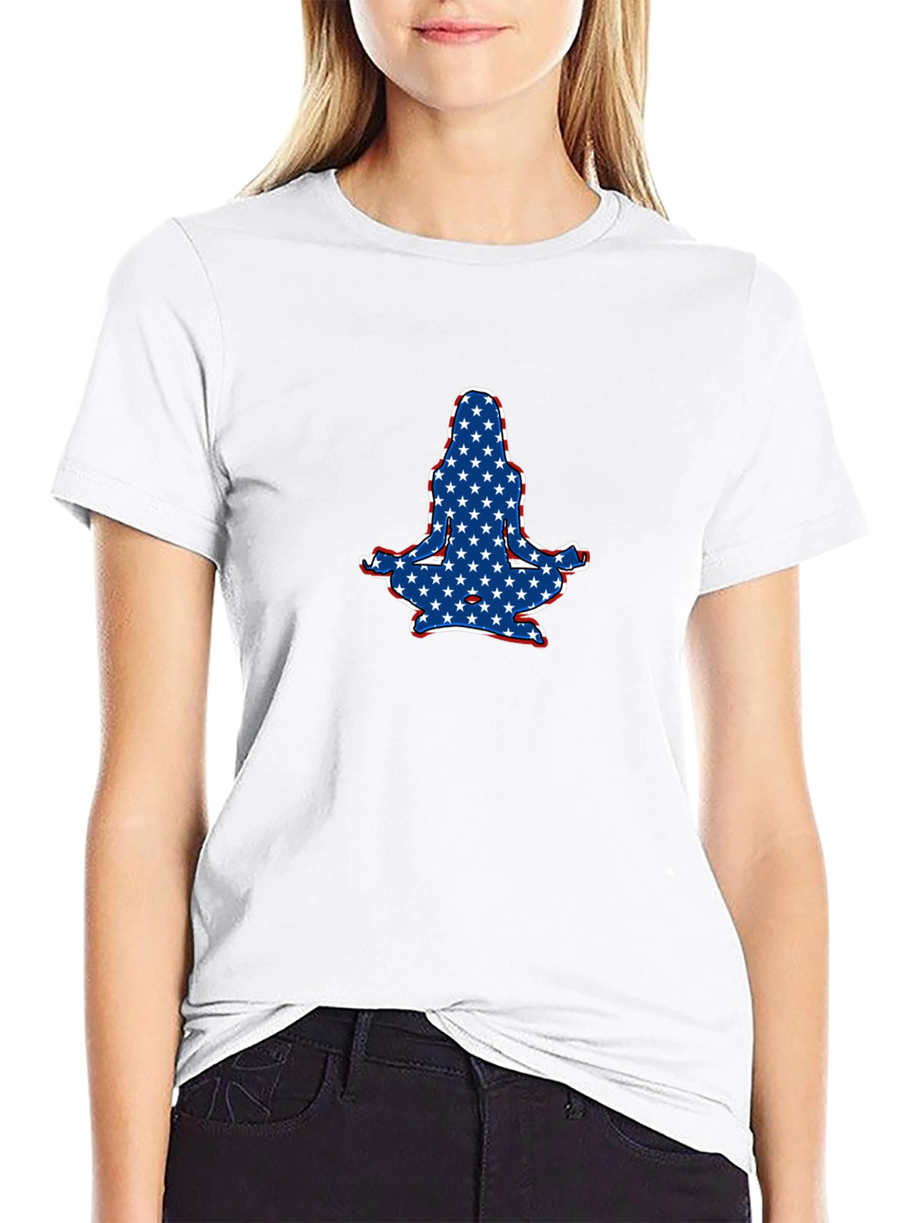 Patriotic Yoga Pose Graphic Tee