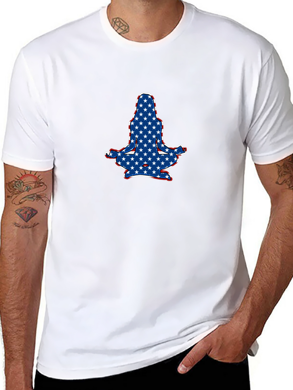 Patriotic Yoga Pose Graphic Tee
