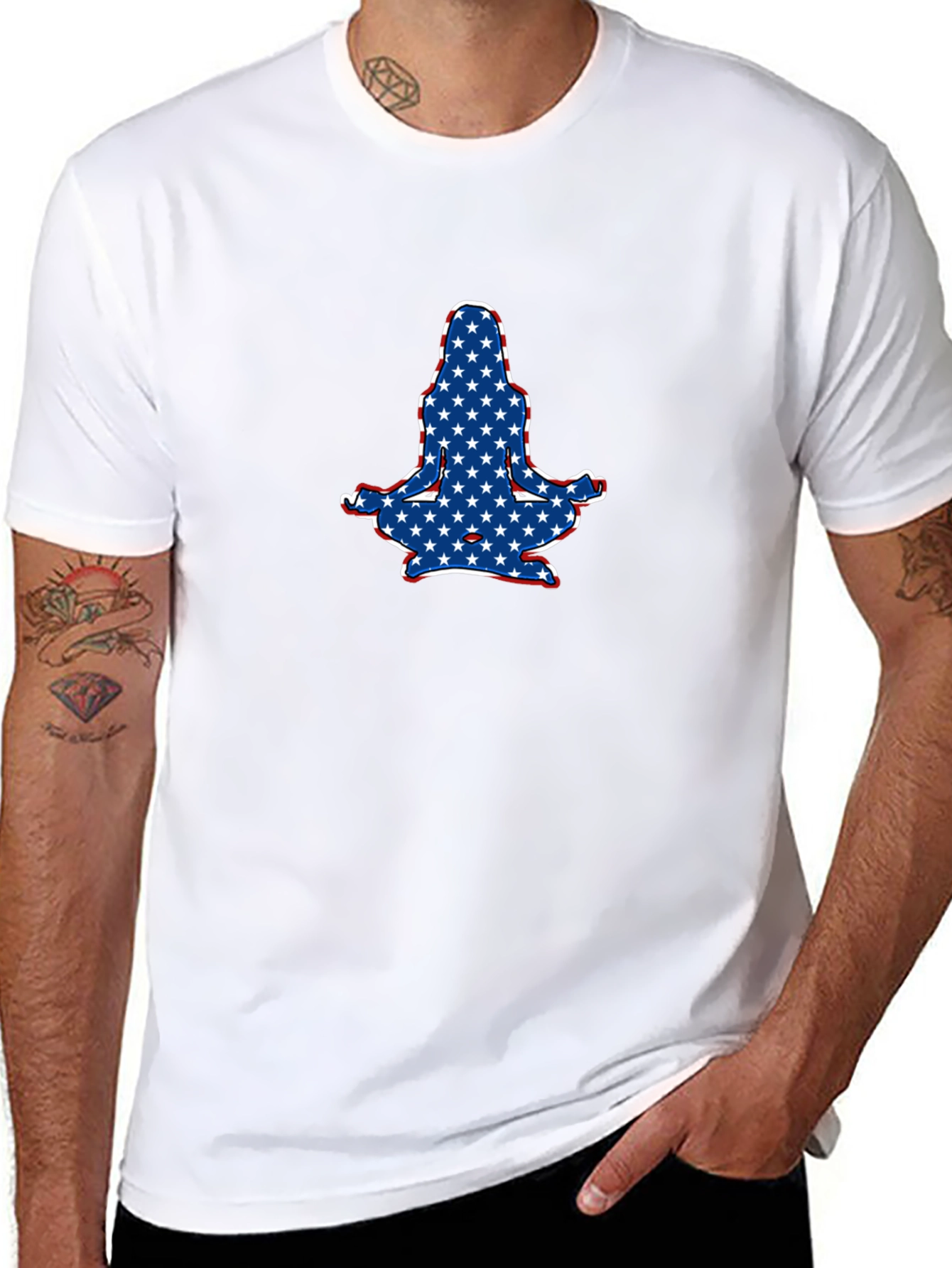 Patriotic Yoga Pose Graphic Tee